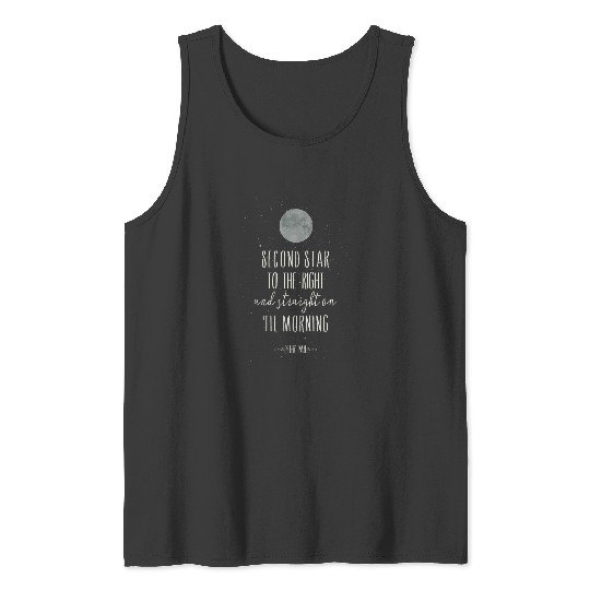 Disneyss Peter Pan Second Star To The Right Moon Stars Tank Tops