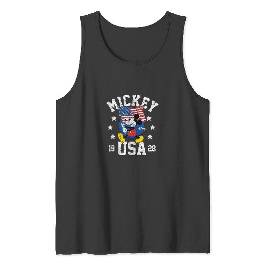 Disney Mickey Waving Flag USA Tank Tops
