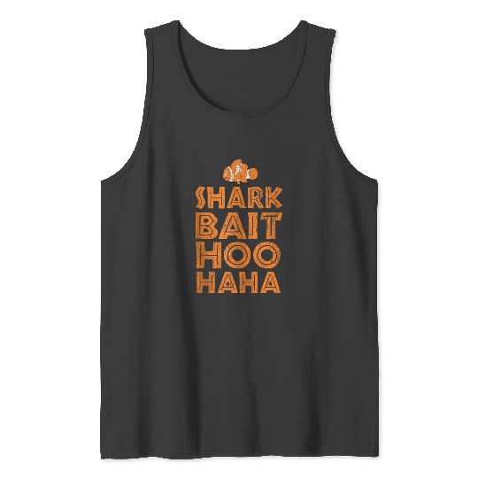Disneyss Pixars Finding Nemo Shark Bait Hoo Haa Distressed Logo Tank Tops