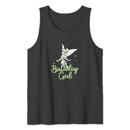 Disneyss Peter Pan Birthday Girl Cute Tinker Bell Chest Logo Tank Tops