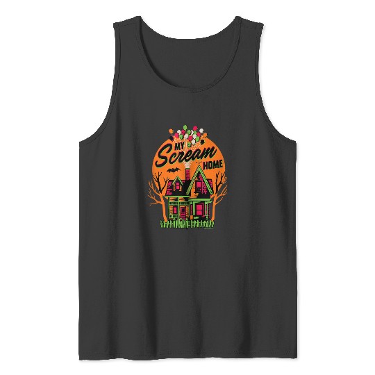 Disneyss And Pixarss Up My Scream Home Halloween Tank Tops