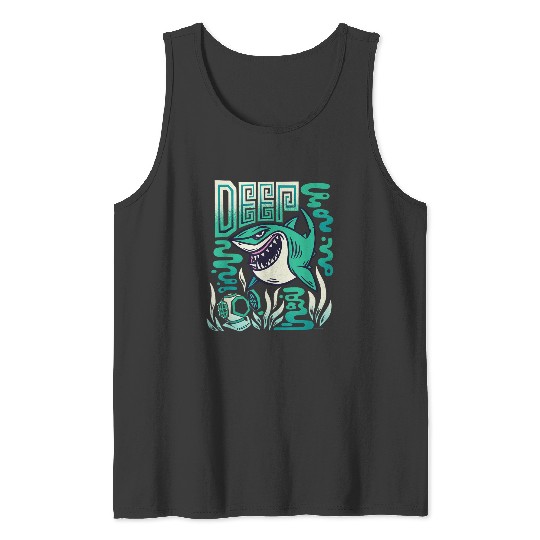 Disneyss And Pixarss Finding Nemo Bruce The Shark Deep Tank Tops