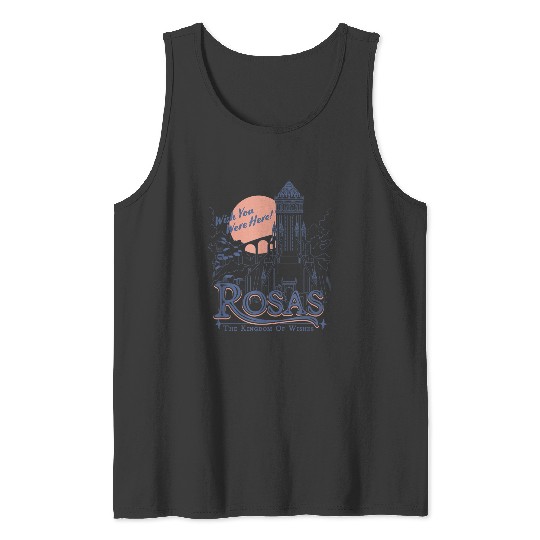 Disneyss Wish Rosas Wish You Were Here Travel Poster Line Art Tank Tops