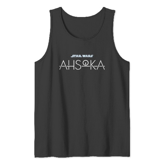 Star Warss Ahsoka Tano Faces Logo Poster Art Disneyss+ 2 sided Tank Tops