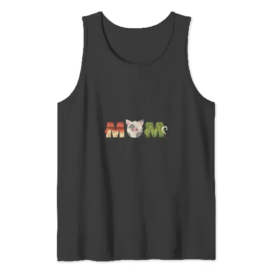 Disney Moana Letters Pua Maui Mother’s Day Birthday Best Mom Tank Tops
