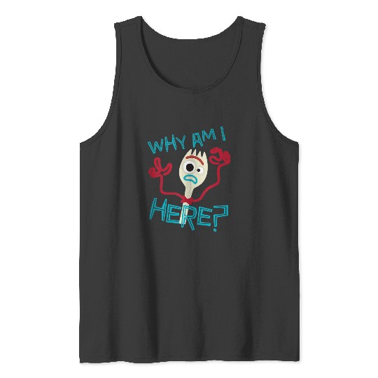 Disneyss Pixars Toy Story 4 Cute Forky Why Am I Here Logo Tank Tops