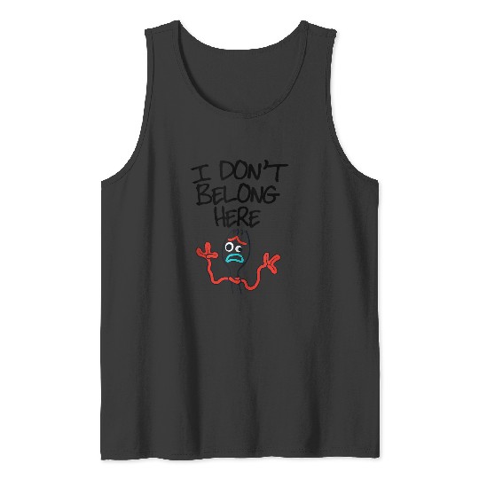 Disneyss Pixars Toy Story 4 Forky I Don't Belong Here Poster Tank Tops