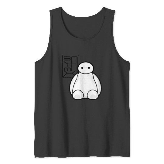 Disneyss Big Hero 6 Baymax Sitting Pocket Logo Tank Tops