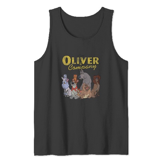Disney Oliver And Company Group Shot Vintages Portrait Tank Tops