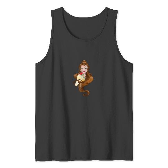 Disney Belle Black Classic Fit T-Shirt - Adult Round Neck Short Sleeve Fantasy Tee Tank Tops