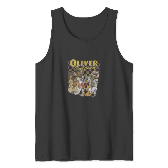 Disney Oliver & Company Checkerboard Poster T-Shirt Tank Tops