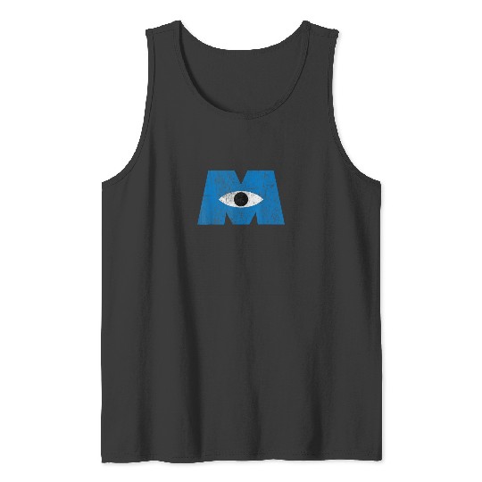Disney Pixars Monsters, Inc Distressed Cyclops Blue Logo T-Shirt Tank Tops
