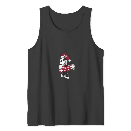 Womens Disney Mickey & Friends Christmas Minnie Mouse Portrait V-Neck T-Shirt Tank Tops
