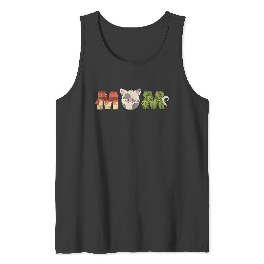 Disneyss Moana Letters Pua Maui Mothers Day Birthday Best Mom Tank Tops