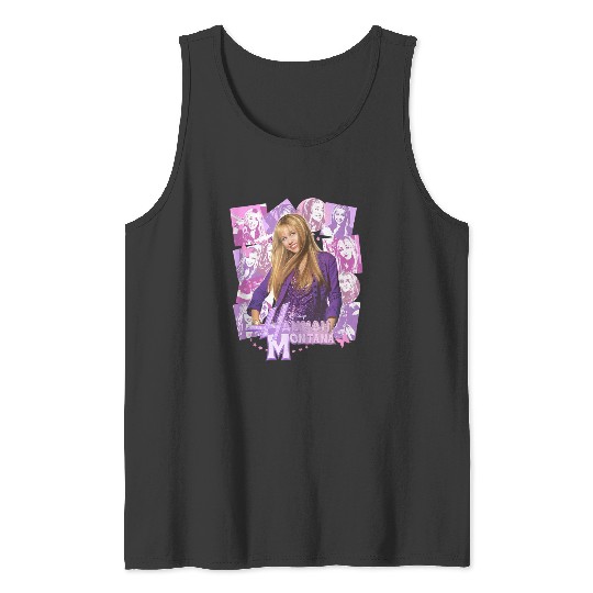 Disneyss Hannah Montana Epic Iconic Collage Big Chest Poster Tank Tops