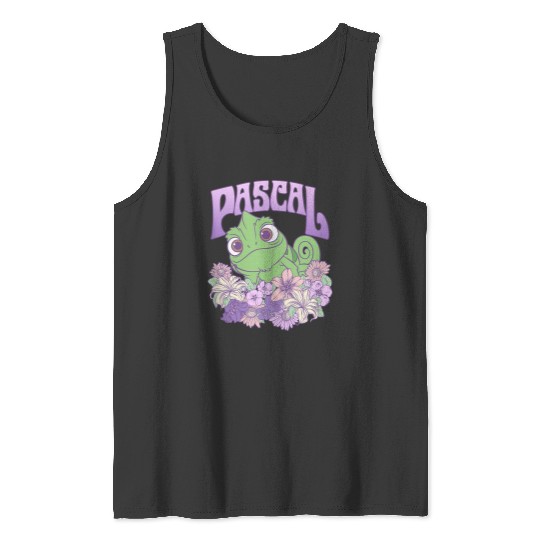 Disneyss Tangled Cute Pascal Floral Pastel Big Chest Portrait Tank Tops