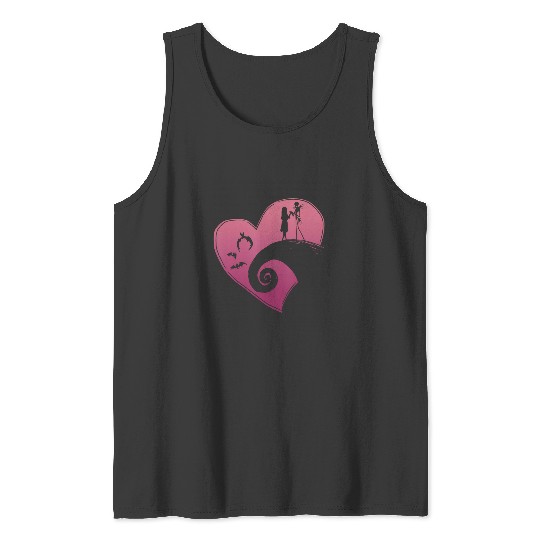 Disney The Nightmare Before Christmas Jack And Sally Heart T-Shirt Tank Tops