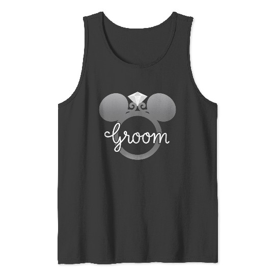 Disney Mickey Mouse Diamond Wedding Engagement Ring Groom Tank Tops