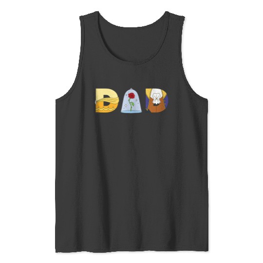 Disney Beauty And The Beast Belle Fathers Day Birthday Dad Tank Tops