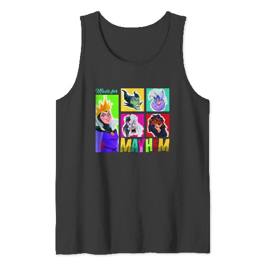 Disney Villains Made For Mayhem Colorful Big Chest Portraits Tank Tops