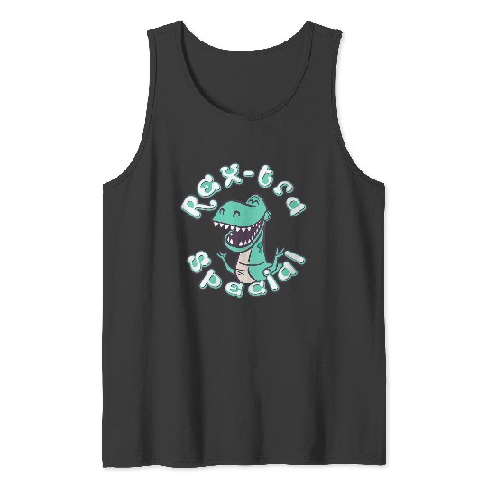 Womens Disney  Toy Story Cute Rex-tra Special Big Chest Logo Tank Tops