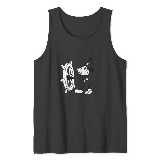Disney Steamboats Willie Mickey Vintages Big Chest Portrait Raglan Baseball Tee Tank Tops