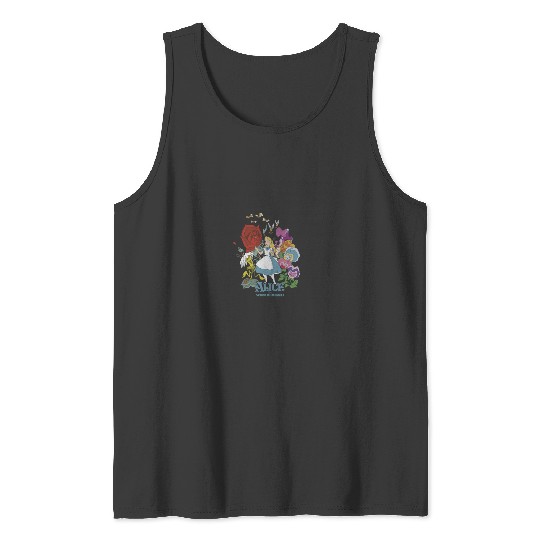 Disneyss Alice In Wonderland Walking Through The Flowers Tank Tops