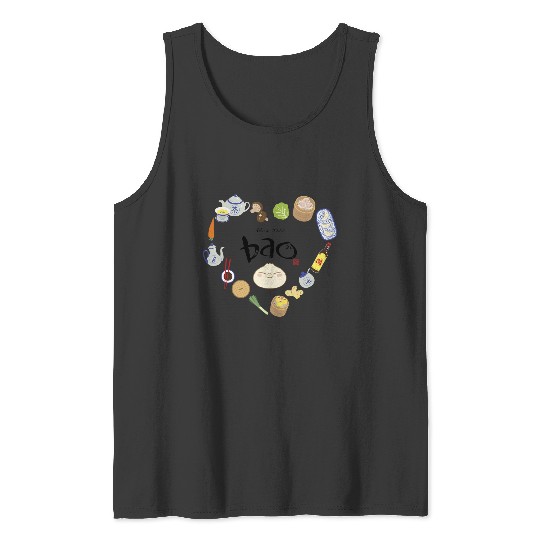 Disney Pixars Bao Ingredients Heart Shaped Dumpling Chibi Tank Tops