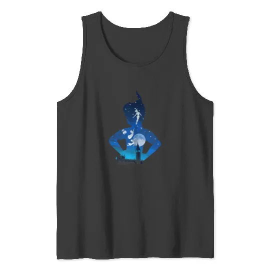 Disney Peter Pan Midnight London Flight Silhouette Fill Tank Tops