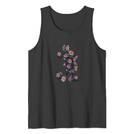 Disney Floral Mickey Raglan Baseball Tee Tank Tops