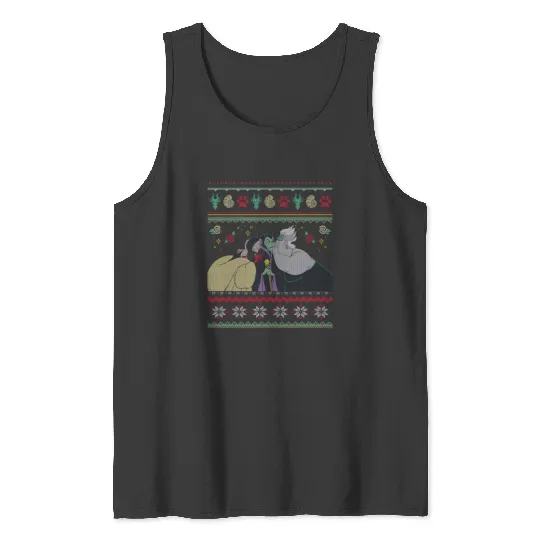 Disney Villains Maleficent Ursula Cruella Christmas Sweater Tank Tops