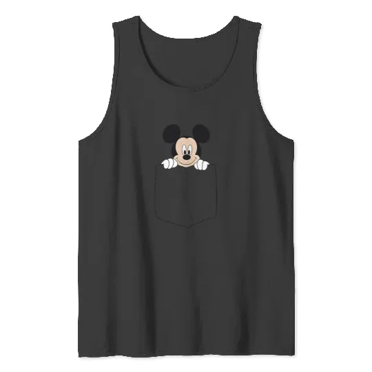 Disney Adult Classic Fit Mickey Mouse  - Blue Cotton Crew Neck Tank Tops