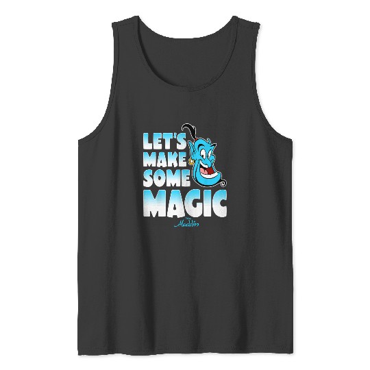 Disney Aladdin Genie Let's Make Some Magic Gradient Text Tank Tops