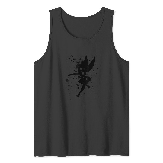 Disneyss Peter Pan Tinker Bell Pixie Dust Vintages Silhouette Tank Tops