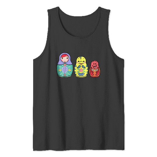 Disneyss The Little Mermaid Nesting Dolls Tank Tops