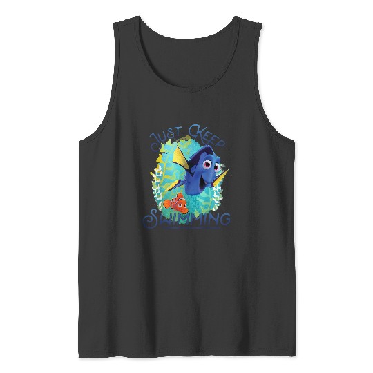 Disneyss Pixars Finding Dory Just Keep Swimming Ocean Logo Tank Tops