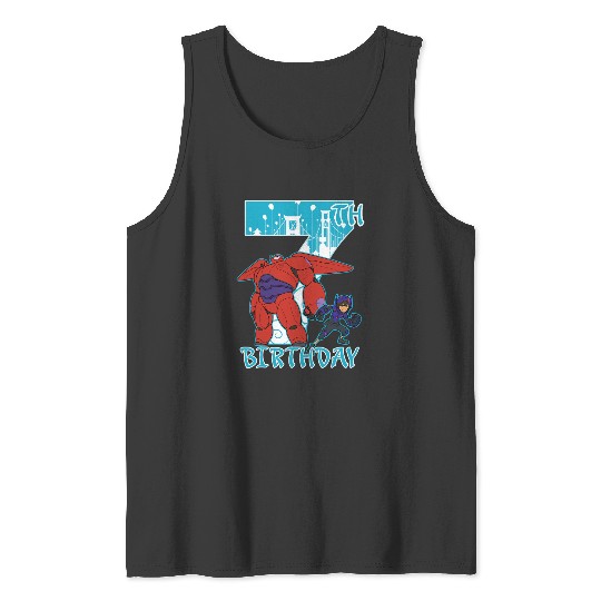 Disney Big Hero 6 Baymax Hiro 7th Birthday Graphic Tank Tops