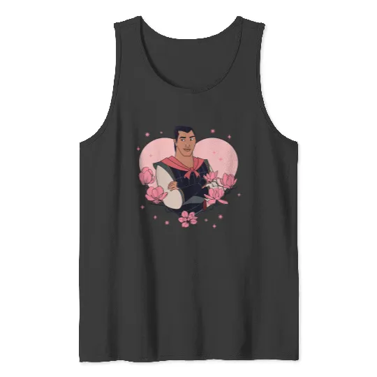 Disneyss Mulan Valentine's Day Li Shang Heart Shape Chest Logo Tank Tops