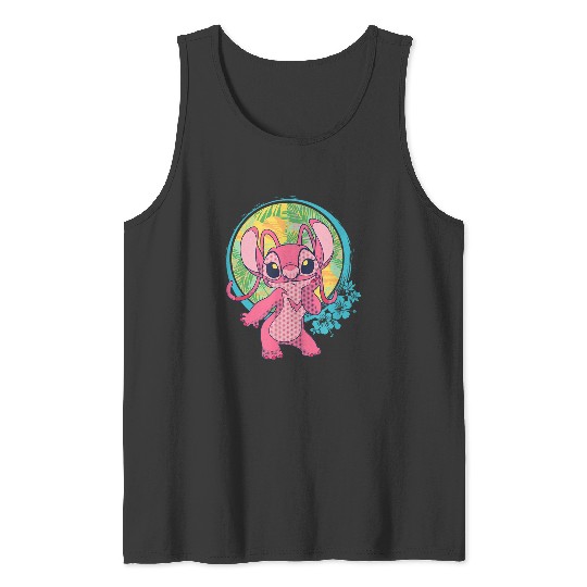Disneyss Lilo Stitch Angel Tropical Hawaii Beach Vibes Tank Tops