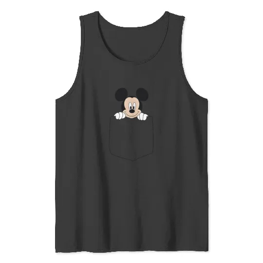 Disney Adult Classic Fit Mickey Mouse  - Blue Cotton Crew Neck Tank Tops