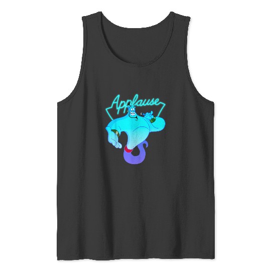 Disney Aladdin Genie Neon Applause Sign  Icon Tank Tops