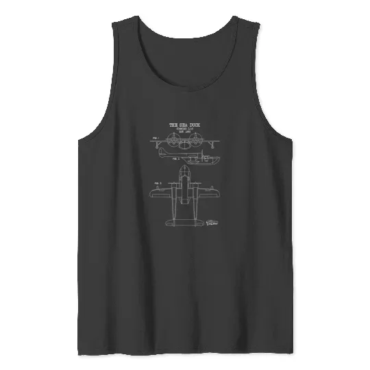 Disney Talespin The Sea Duck Blueprint Tank Tops