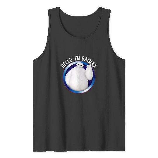 Disney Big Hero 6 Baymax Wave Hello Circle Graphic Tank Tops