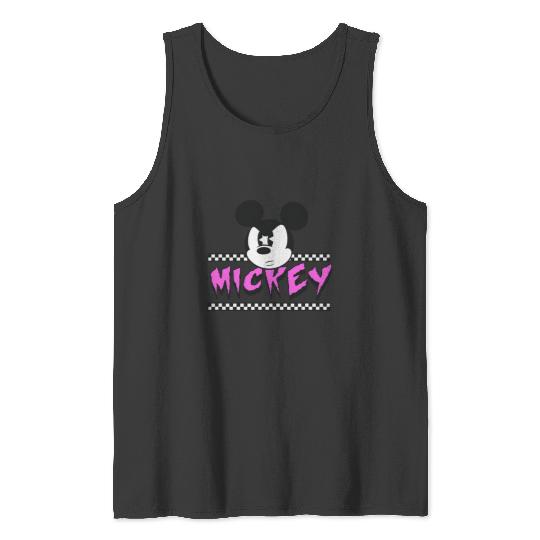 Disney Mickey And Friends Retro Checkerboard Punk Mickey Tank Tops