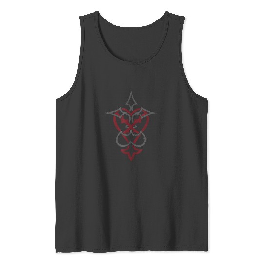 Disneyss Kingdom Hearts Mixed Crossed Key Dual Tone Logo Tank Tops