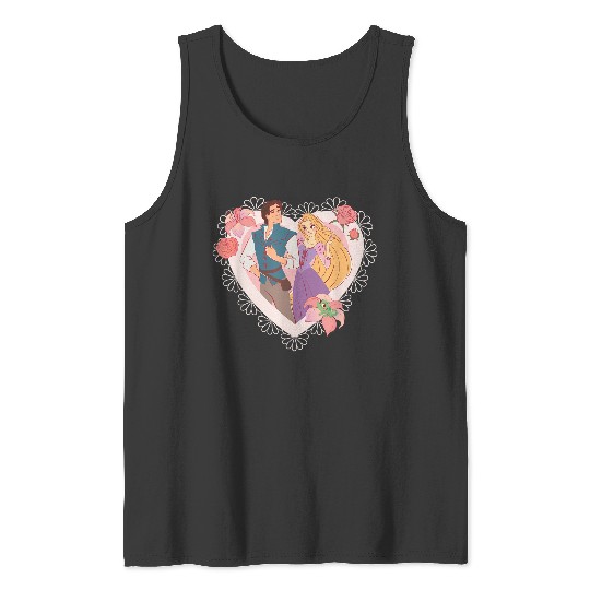 Disneyss Princess Rapunzel Flynn Rider Valentines Day Heart Tank Tops
