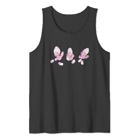 Disneyss Alice In Wonderland Cute Dancing Oysters Chest Logo Tank Tops