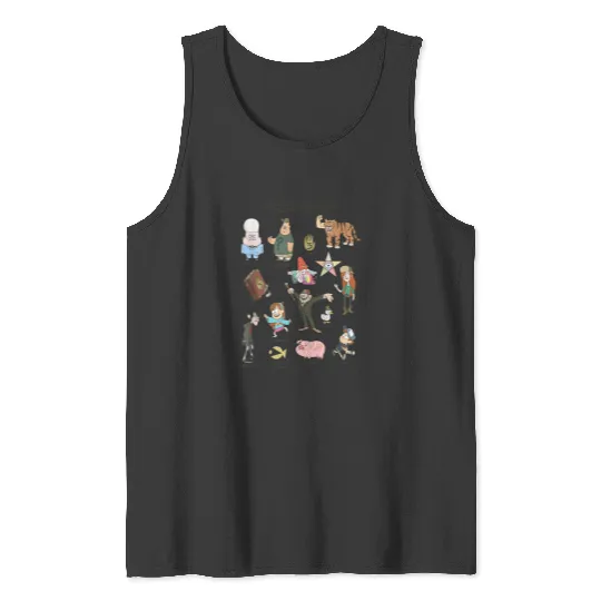 Disneyss Gravity Falls Character And Mysteries Textbook Tank Tops