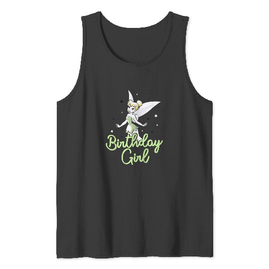 Disneyss Peter Pan Birthday Girl Cute Tinker Bell Chest Logo Tank Tops