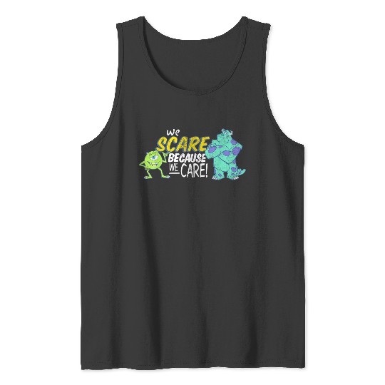 Disneyss Pixars Monsters Inc We Scare Because We Care Logo Tank Tops